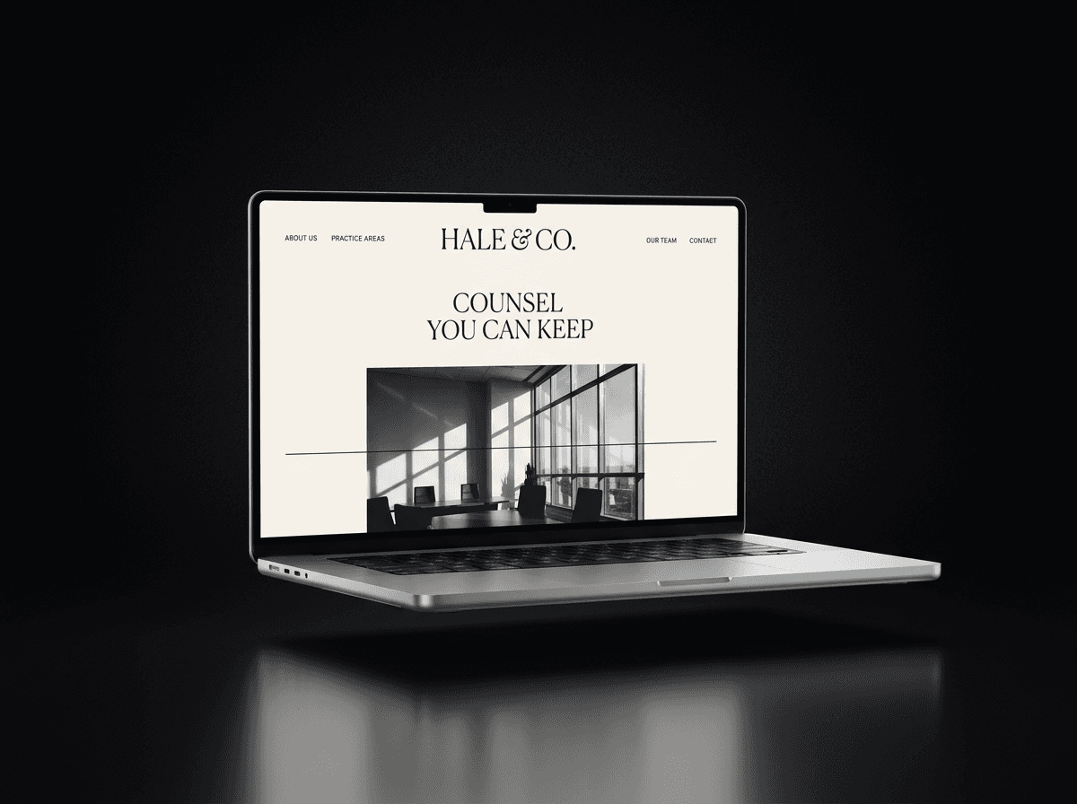 Boutique law firm website concept for Hale & Co